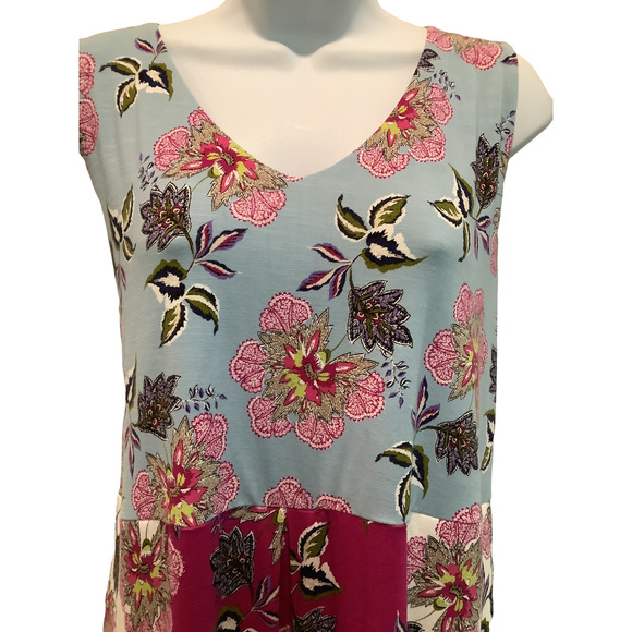 J.JILL OVER THE HEAD STYLE MIXED FLORAL PATTERN DRESS L NWOT - Picture 2 of 7